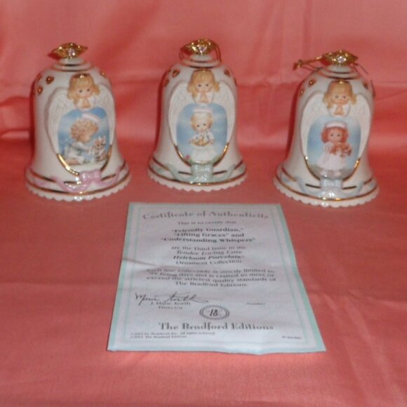 TENDER LOVING CARE SET OF PORCELAIN ORNAMENTS-BRADFORD 2002-NEW - Picture 1 of 6